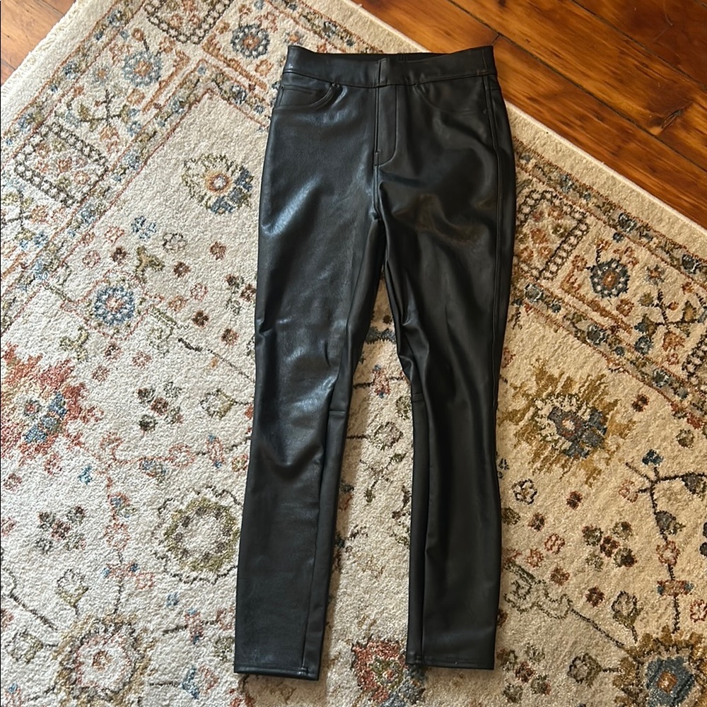 SPANX Black Faux Leather Leggings
